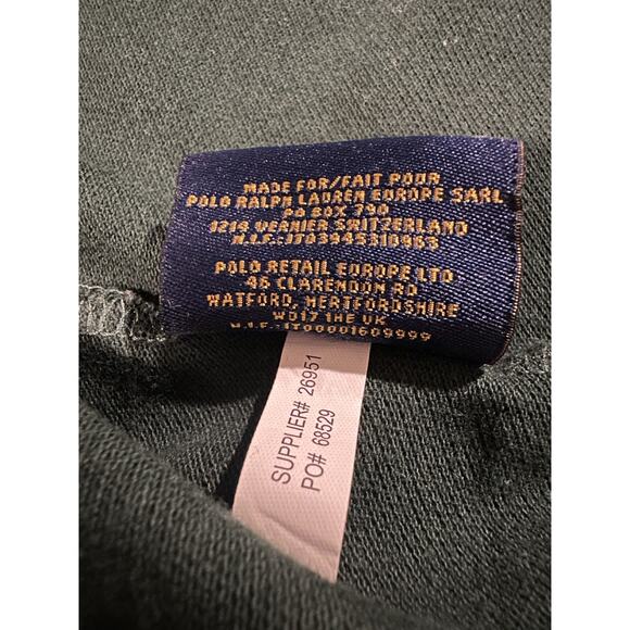 Ralph Lauren Rugby Shirt Men’s M Green Cream Long Sleeve Embroidered Player RRL - Picture 3 of 8